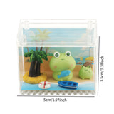 Resin Statues Animal Sculptures Indoor Bedroom Desk Miniature Frog Figurines with Boat