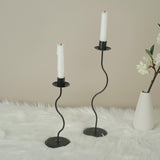 Metal Candlestick Taper Candle Holder Versatile for Wedding Reception Sturdy 8.8x24cm