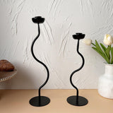 2 Pieces Candle Holder Metal Candlestick for Living Room Dinner Thanksgiving