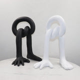 Hand Foot Abstract Sculpture Art Crafts for Bedroom Living Room Dining Table Black