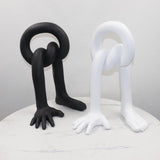 Hand Foot Abstract Sculpture Art Crafts for Bedroom Living Room Dining Table White