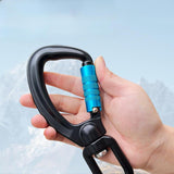 Carabiner Clip Snap Hook with Swivel Ring for Traveling Sturdy Quick Release Black