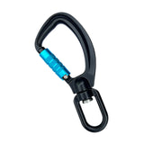 Carabiner Clip Snap Hook with Swivel Ring for Traveling Sturdy Quick Release Black