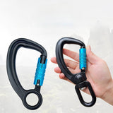 Carabiner Clip Snap Hook with Swivel Ring for Traveling Sturdy Quick Release Black