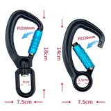 Carabiner Clip Snap Hook with Swivel Ring for Traveling Sturdy Quick Release Black