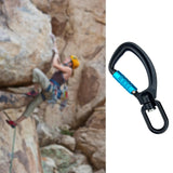 Carabiner Clip Snap Hook with Swivel Ring for Traveling Sturdy Quick Release Black