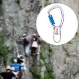 Carabiner Clip Snap Hook with Swivel Ring for Traveling Sturdy Quick Release Silvery Blue