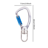 Carabiner Clip Snap Hook with Swivel Ring for Traveling Sturdy Quick Release Silvery Blue