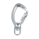 Carabiner Clip Snap Hook with Swivel Ring for Traveling Sturdy Quick Release Silvery