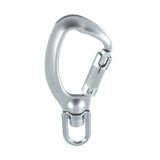 Carabiner Clip Snap Hook with Swivel Ring for Traveling Sturdy Quick Release Silvery