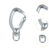 Carabiner Clip Snap Hook with Swivel Ring for Traveling Sturdy Quick Release Silvery