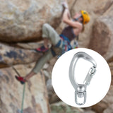 Carabiner Clip Snap Hook with Swivel Ring for Traveling Sturdy Quick Release Silvery