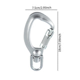 Carabiner Clip Snap Hook with Swivel Ring for Traveling Sturdy Quick Release Silvery