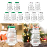 5 Pieces Christmas Tree Candy Jar Cookie Jar for Xmas Festival Party Kitchen Green Lid