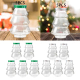 5 Pieces Christmas Tree Candy Jar Cookie Jar for Xmas Festival Party Kitchen Green Lid