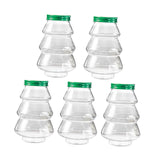 5 Pieces Christmas Tree Candy Jar Cookie Jar for Xmas Festival Party Kitchen Green Lid