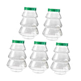 5 Pieces Christmas Tree Candy Jar Cookie Jar for Xmas Festival Party Kitchen Green Lid