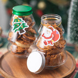 5 Pieces Christmas Tree Candy Jar Cookie Jar for Xmas Festival Party Kitchen Green Lid