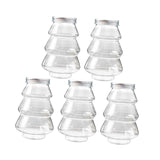 5 Pieces Christmas Tree Candy Jar Cookie Jar for Xmas Festival Party Kitchen Silver Lid