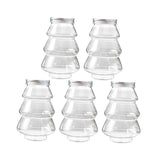 5 Pieces Christmas Tree Candy Jar Cookie Jar for Xmas Festival Party Kitchen Silver Lid