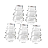 5 Pieces Christmas Tree Candy Jar Cookie Jar for Xmas Festival Party Kitchen Silver Lid