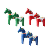 2Pcs Dalecarlian Wooden Horse Decorating Novelty Swedish Dala Horse Statues green