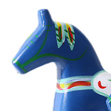 2Pcs Dalecarlian Wooden Horse Decorating Novelty Swedish Dala Horse Statues blue