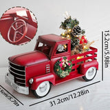 Red Truck Decor with Christmas Trees Crafts for Entrance Living Room Bedroom