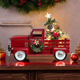 Red Truck Decor with Christmas Trees Crafts for Entrance Living Room Bedroom