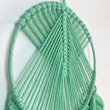 Macrame Wall Hanging Leaves Tassel Window Charm Bohemian Tapestry Wall Decor Green