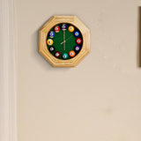 Wood Ornament Gifts Quiet Easy to Read Wall Clock for Living Room Office