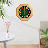 Wood Ornament Gifts Quiet Easy to Read Wall Clock for Living Room Office