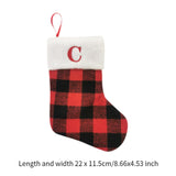 Christmas Stockings Portable Xmas Fireplace Socks for Holiday Home Fireplace Letter C