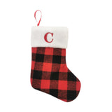 Christmas Stockings Portable Xmas Fireplace Socks for Holiday Home Fireplace Letter C