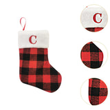 Christmas Stockings Portable Xmas Fireplace Socks for Holiday Home Fireplace Letter C