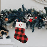 Christmas Stockings Portable Xmas Fireplace Socks for Holiday Home Fireplace Letter C