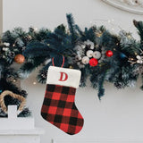 Christmas Stockings Portable Xmas Fireplace Socks for Holiday Home Fireplace Letter D