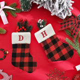 Christmas Stockings Portable Xmas Fireplace Socks for Holiday Home Fireplace Letter D