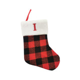 Christmas Stockings Portable Xmas Fireplace Socks for Holiday Home Fireplace Letter I