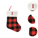 Christmas Stockings Portable Xmas Fireplace Socks for Holiday Home Fireplace Letter I