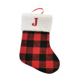 Christmas Stockings Portable Xmas Fireplace Socks for Holiday Home Fireplace Letter J