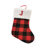 Christmas Stockings Portable Xmas Fireplace Socks for Holiday Home Fireplace Letter J