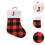 Christmas Stockings Portable Xmas Fireplace Socks for Holiday Home Fireplace Letter J