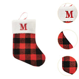 Christmas Stockings Portable Xmas Fireplace Socks for Holiday Home Fireplace Letter M