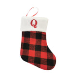 Christmas Stockings Portable Xmas Fireplace Socks for Holiday Home Fireplace Letter Q