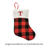 Christmas Stockings Portable Xmas Fireplace Socks for Holiday Home Fireplace Letter T