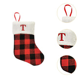 Christmas Stockings Portable Xmas Fireplace Socks for Holiday Home Fireplace Letter T