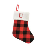 Christmas Stockings Portable Xmas Fireplace Socks for Holiday Home Fireplace Letter U