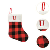 Christmas Stockings Portable Xmas Fireplace Socks for Holiday Home Fireplace Letter U