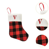 Christmas Stockings Portable Xmas Fireplace Socks for Holiday Home Fireplace Letter V